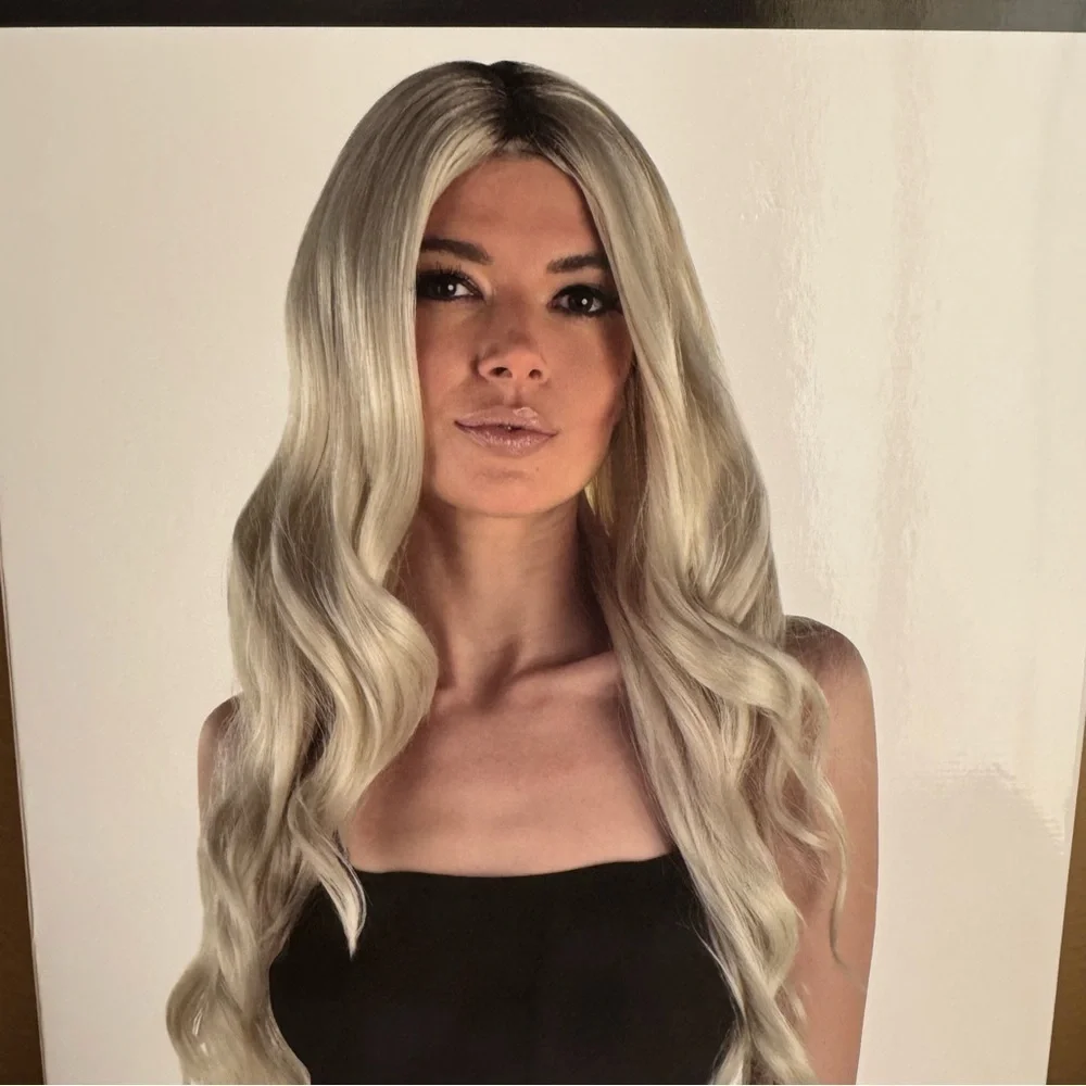 NIP 30” long platinum blond wig